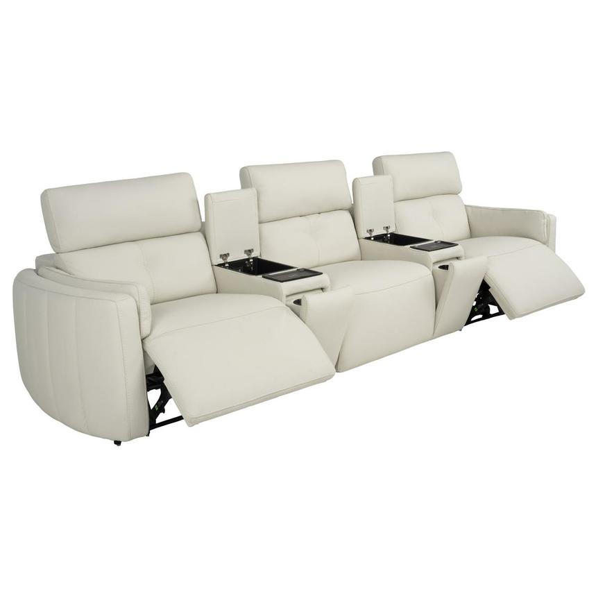 Kamet Ivory Home Theater Leather Seating with 5PCS/2PWR alternate image, 3 of 7 images.