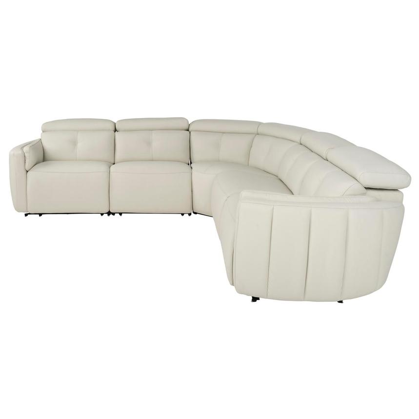 Kamet Ivory Leather Power Reclining Sectional with 5PCS/2PWR alternate image, 3 of 8 images.