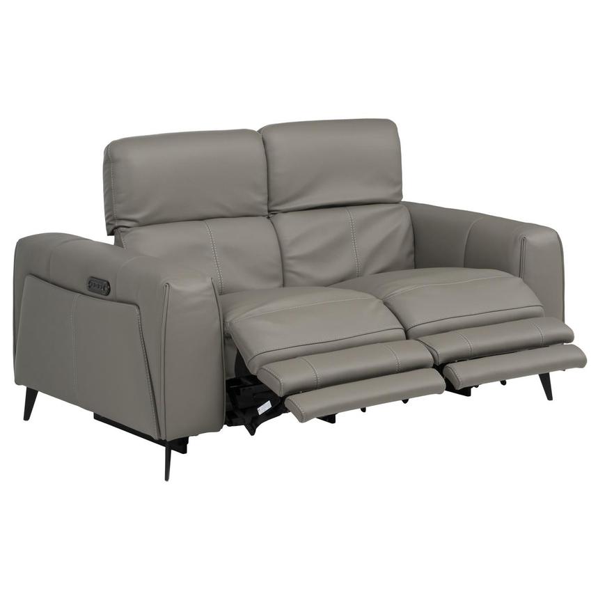 Luke 2.0 Dark Gray Leather Reclining Loveseat  alternate image, 3 of 10 images.