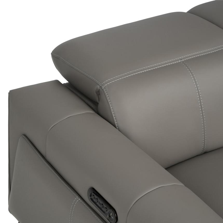 Luke 2.0 Dark Gray Leather Reclining Loveseat  alternate image, 8 of 10 images.