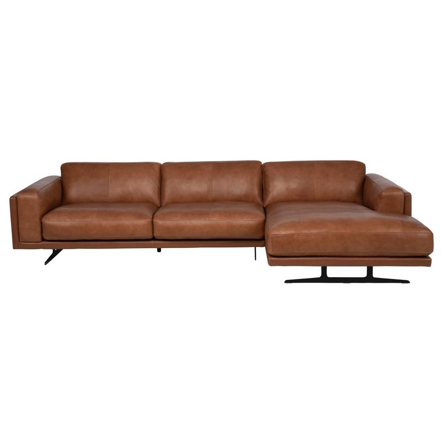 Palermo Tan Leather Sofa w/Right Chaise  main image, 1 of 8 images.