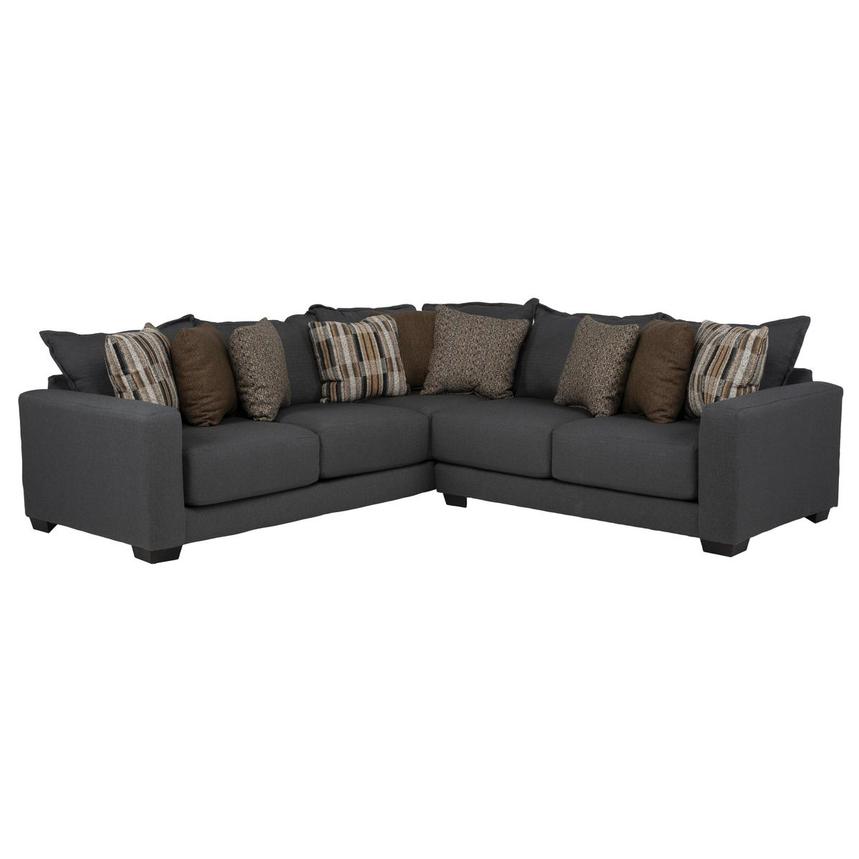 Pine Dark Gray Sectional Sofa main image, 1 of 7 images.