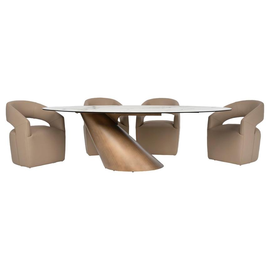 Saturn/Lily Taupe 5-Piece Dining Set main image, 1 of 3 images.