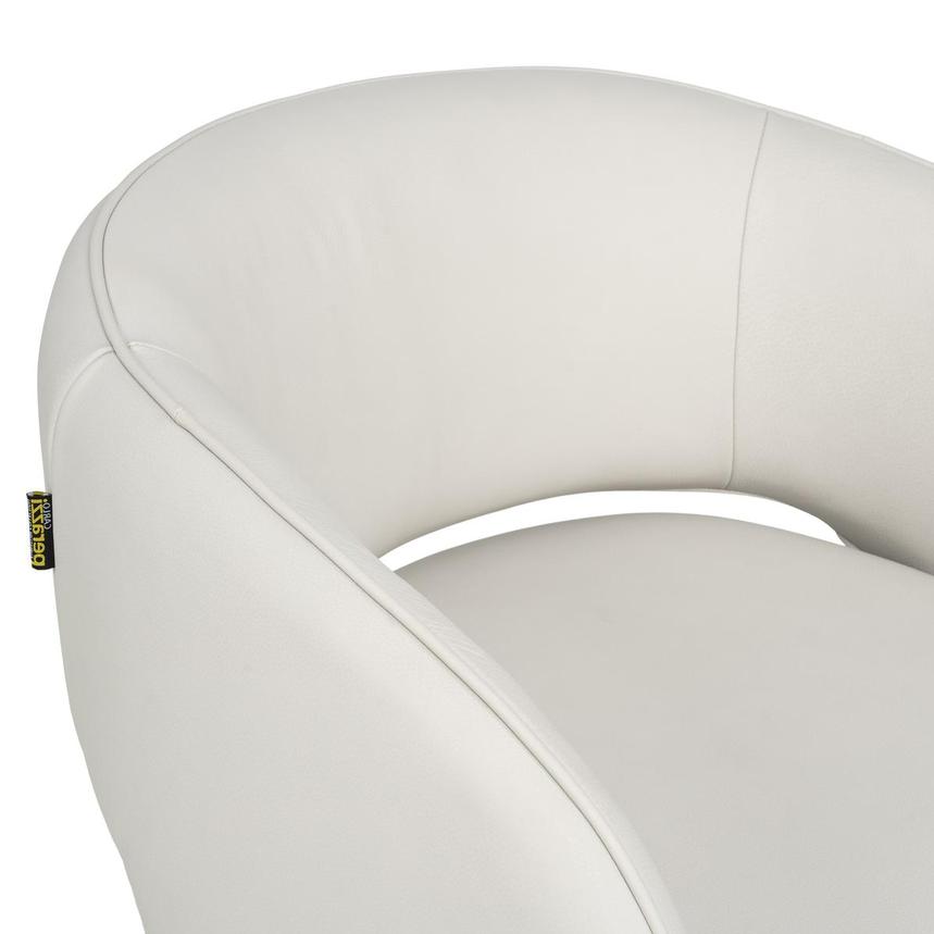 Emerson Light Gray Leather Accent Chair  alternate image, 8 of 11 images.