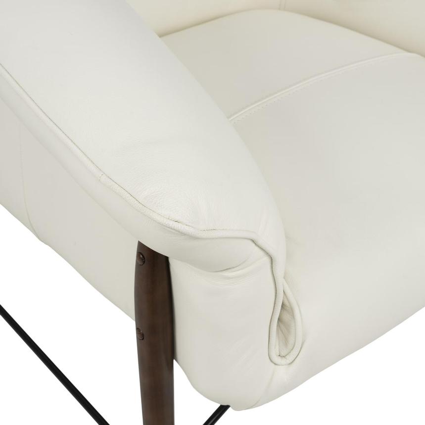 Jensen White Leather Accent Chair alternate image, 9 of 12 images.