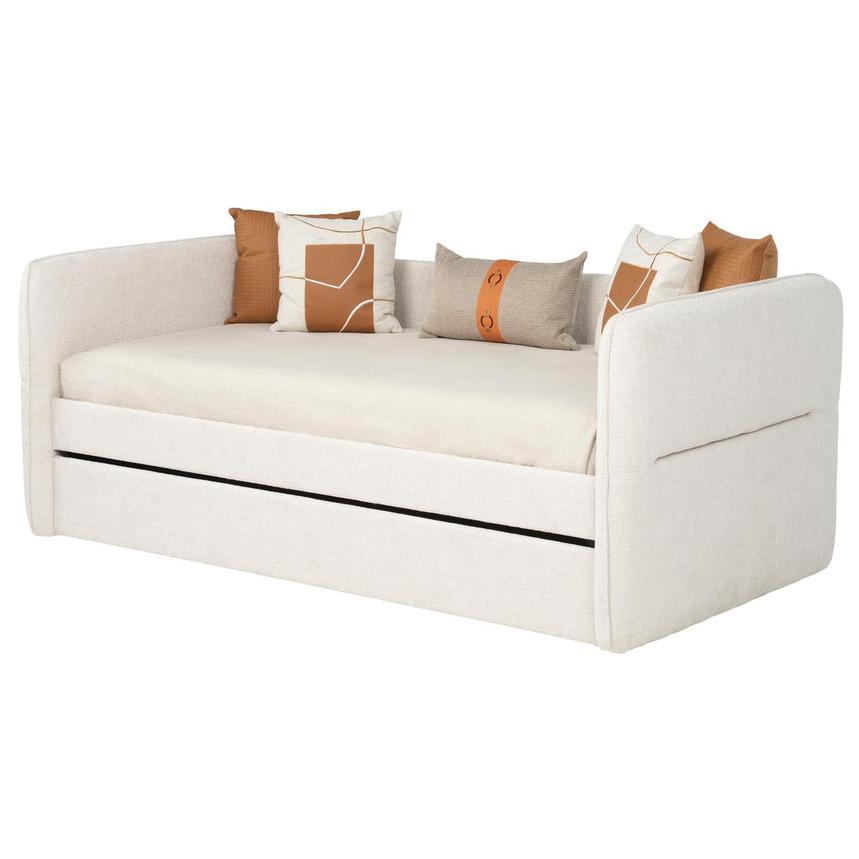 Jade Beige Twin Trundle Bed main image, 1 of 9 images.