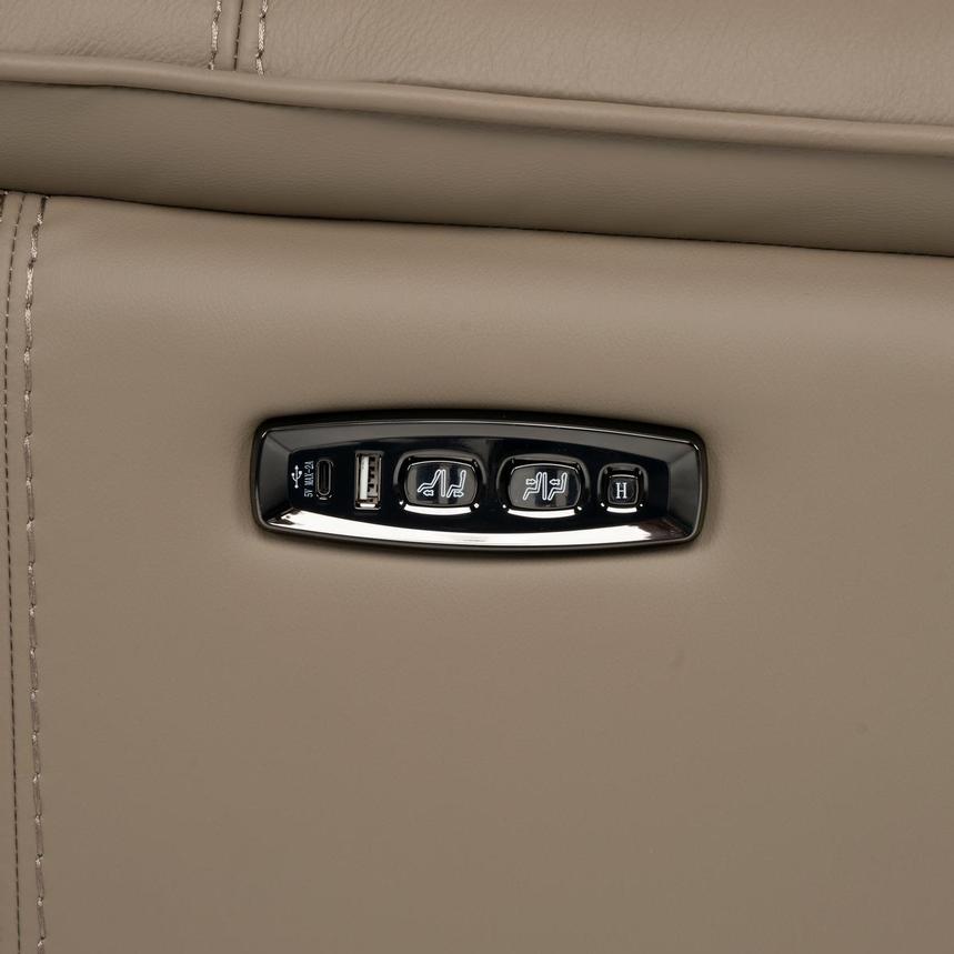 Graystone Dark Taupe Leather Power Reclining Sectional with 6PCS/3PWR  alternate image, 13 of 13 images.