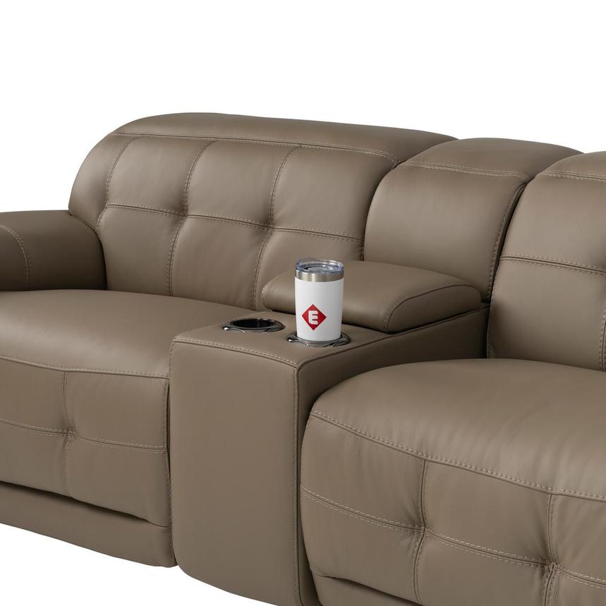 Graystone Dark Taupe Leather Power Reclining Sectional with 6PCS/2PWR alternate image, 6 of 13 images.