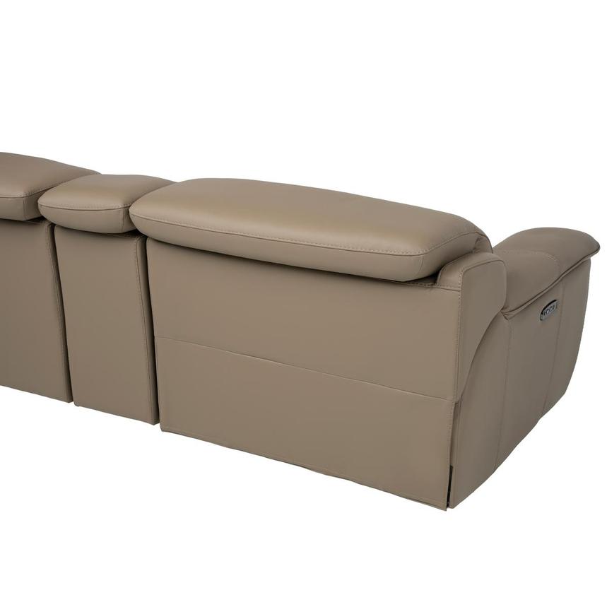 Graystone Dark Taupe Leather Power Reclining Sectional with 6PCS/3PWR alternate image, 4 of 13 images.