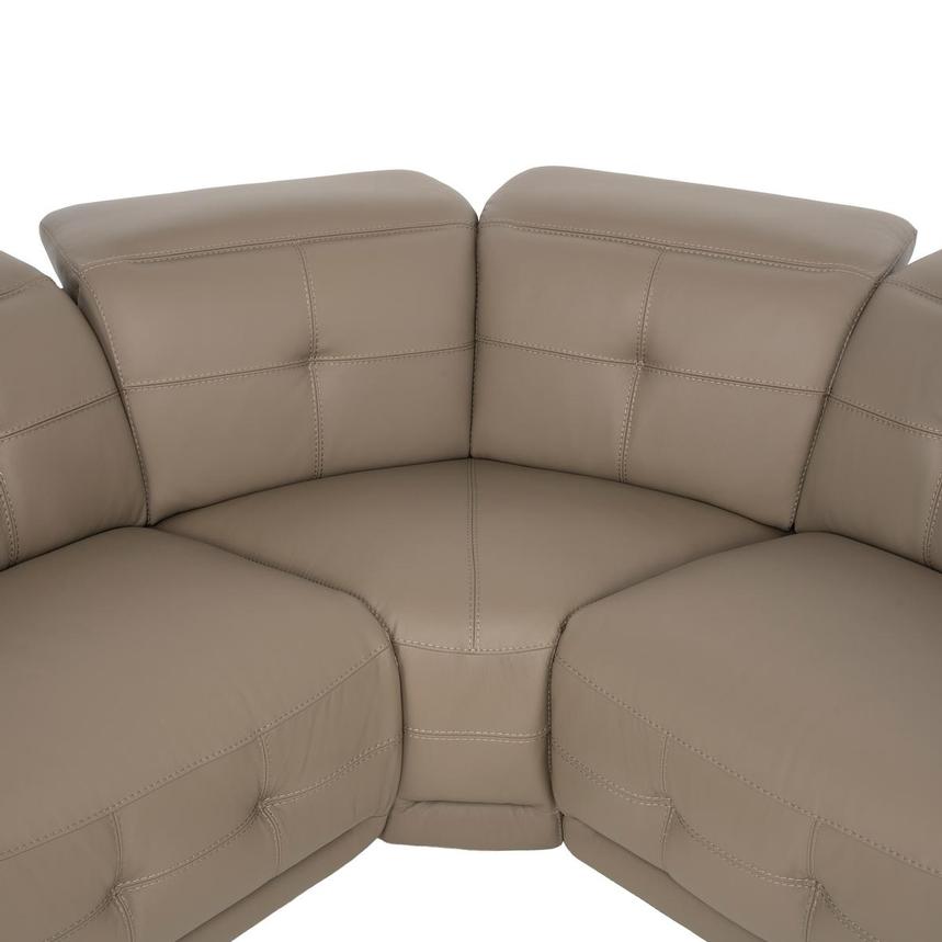 Graystone Dark Taupe Leather Power Reclining Sectional with 5PCS/2PWR  alternate image, 4 of 9 images.