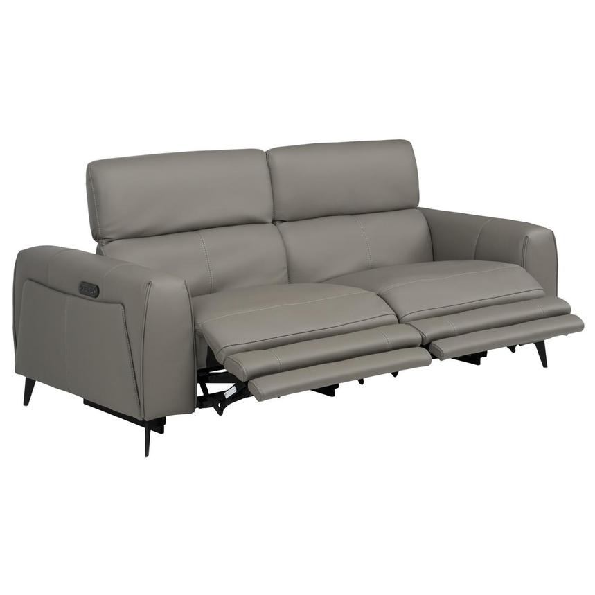 Luke 2.0 Dark Gray Power Reclining Leather Sofa  alternate image, 3 of 10 images.