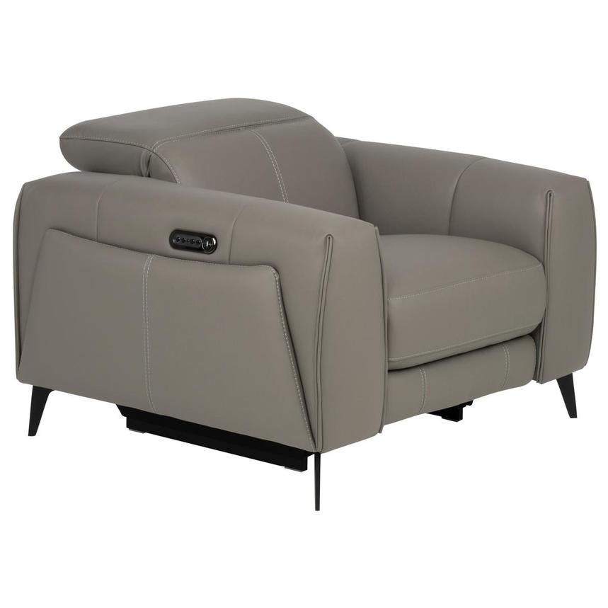 Luke 2.0 Dark Gray Leather Power Recliner alternate image, 4 of 19 images.