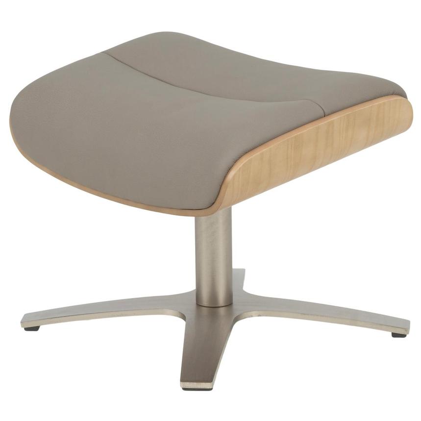 Fabrizio Taupe Leather Ottoman main image, 1 of 7 images.