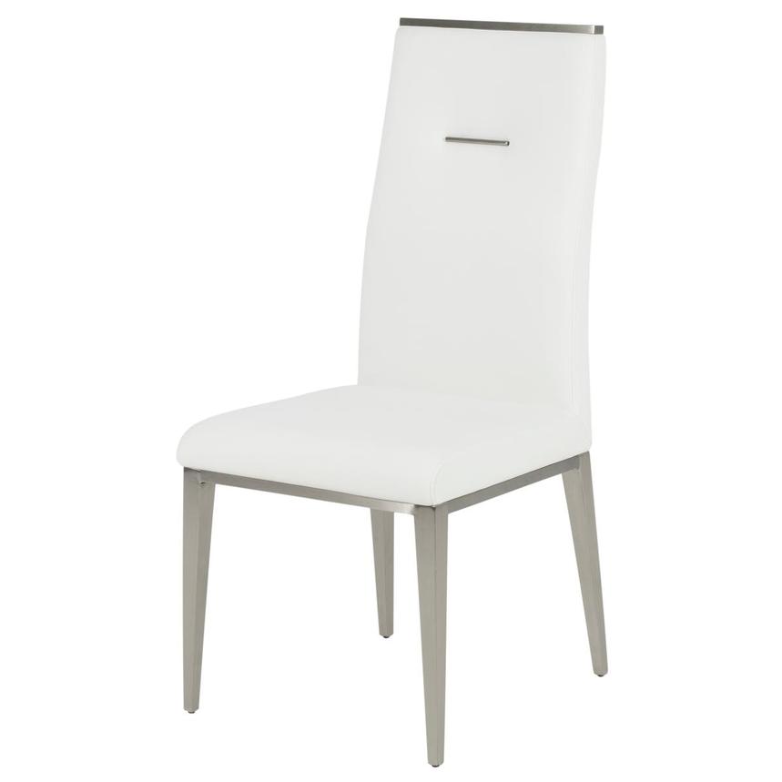 Phebe White/Sliver Side Chair  main image, 1 of 7 images.