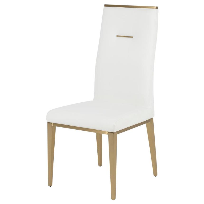 Phebe White/Gold Side Chair main image, 1 of 8 images.