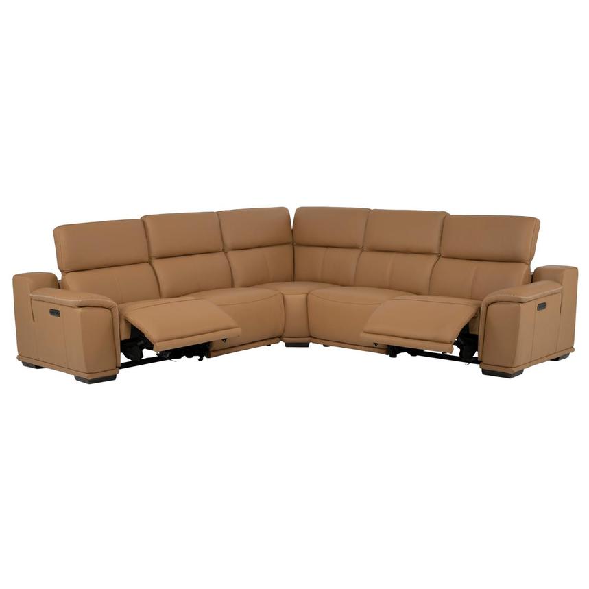 Davis 2.0 Tan Leather Power Reclining Sectional with 5PCS/2PWR  alternate image, 3 of 22 images.