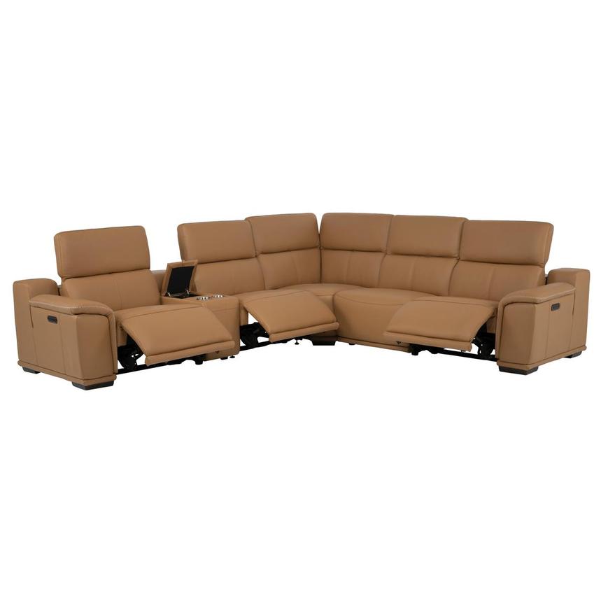Davis 2.0 Tan Leather Power Reclining Sectional with 6PCS/3PWR  alternate image, 3 of 14 images.