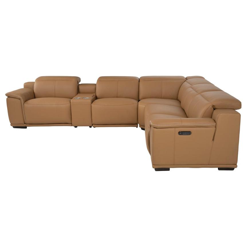 Davis 2.0 Tan Leather Power Reclining Sectional with 6PCS/3PWR  alternate image, 4 of 14 images.