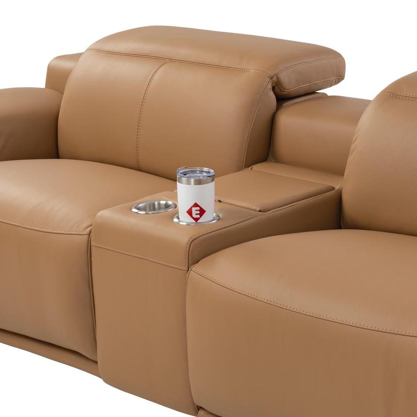 Davis 2.0 Tan Leather Power Reclining Sectional with 6PCS/3PWR  alternate image, 9 of 14 images.