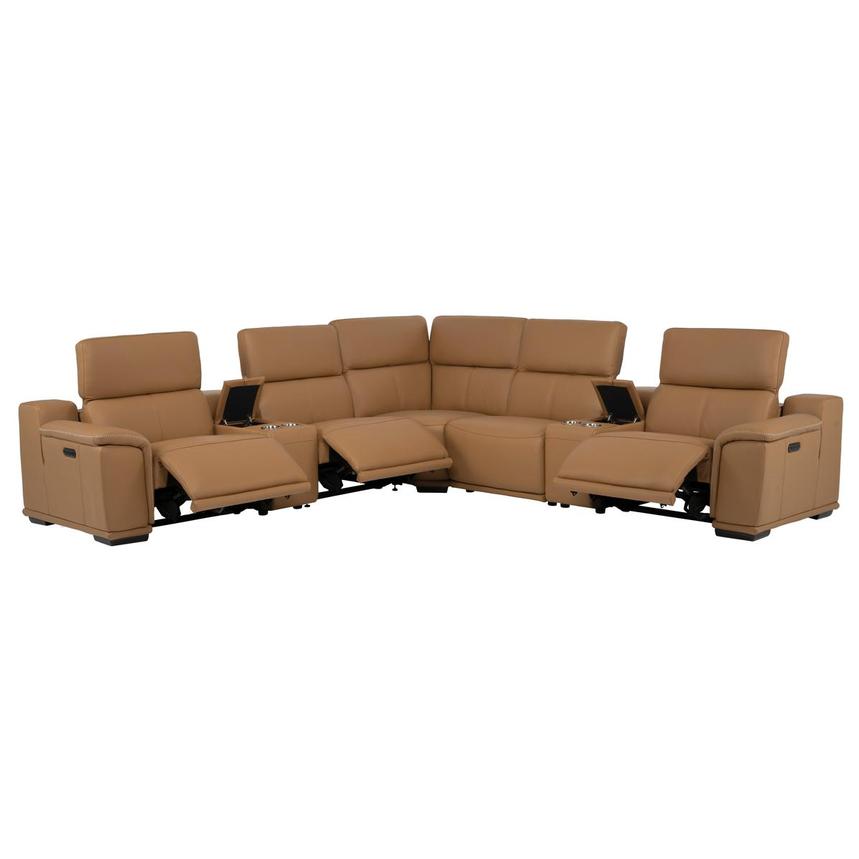 Davis 2.0 Tan Leather Power Reclining Sectional with 7PCS/3PWR  alternate image, 3 of 14 images.