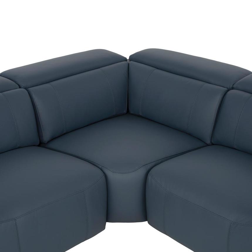 Cordova Blue Leather Power Reclining Sectional with 6PCS/2PWR alternate image, 6 of 15 images.