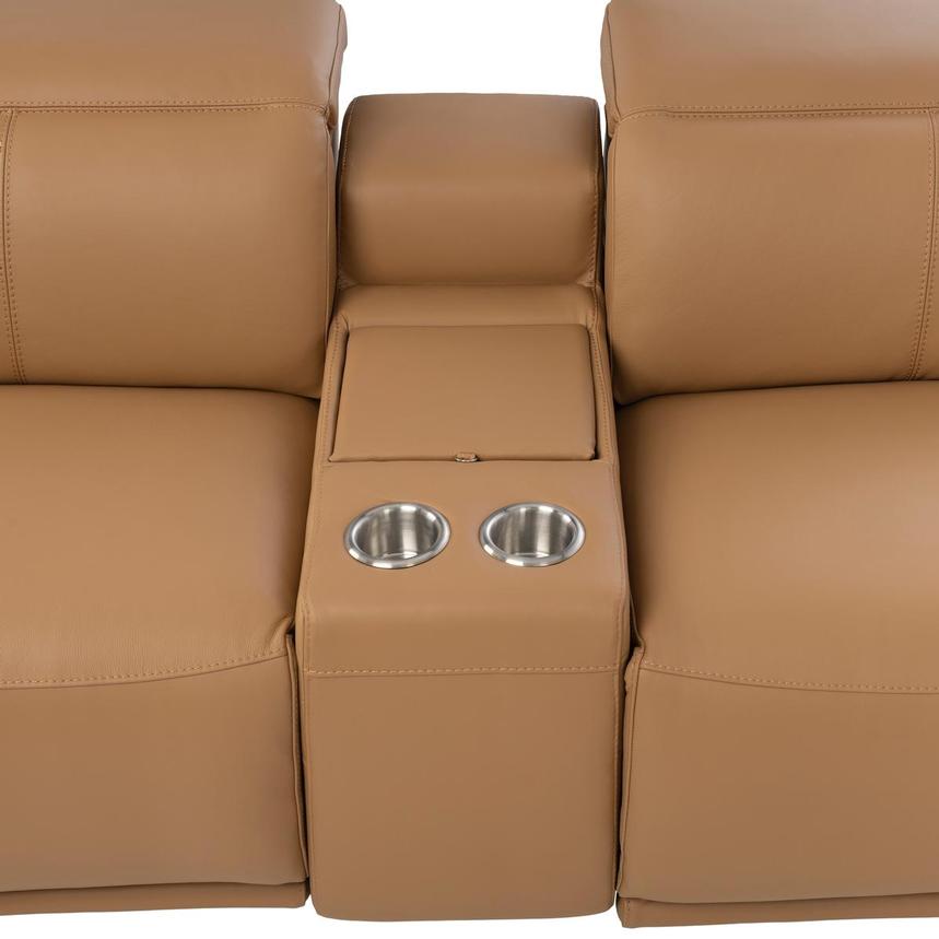 Davis 2.0 Tan Home Theater Leather Seating with 5PCS/3PWR alternate image, 6 of 11 images.