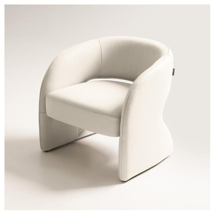 Emerson Light Gray Leather Accent Chair  alternate image, 3 of 11 images.