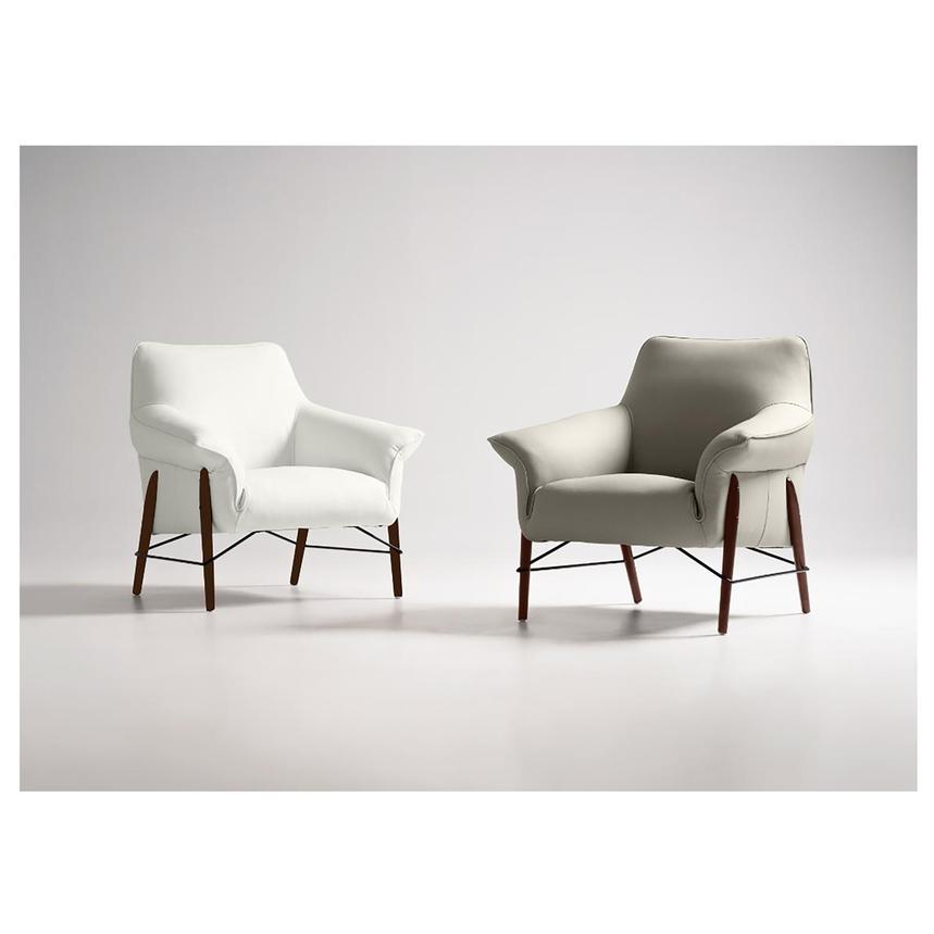 Jensen Gray Leather Accent Chair  alternate image, 3 of 11 images.