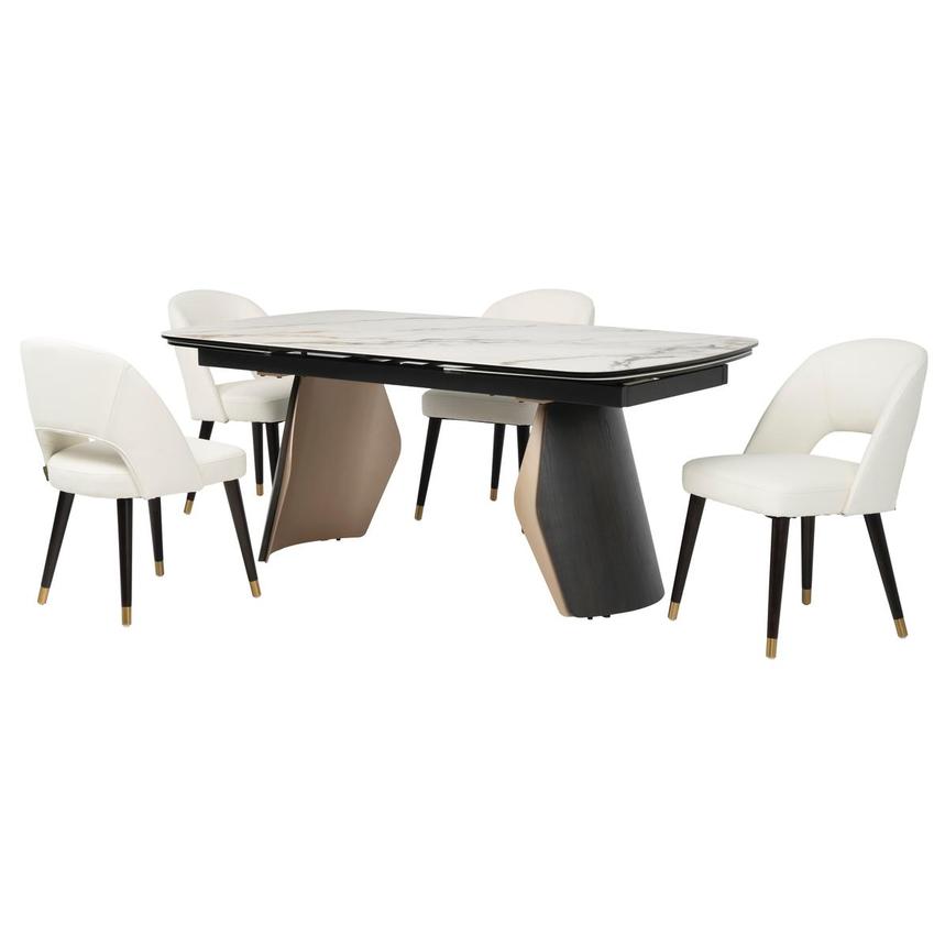 Ollie/Charm White 5-Piece Dining Set main image, 1 of 3 images.