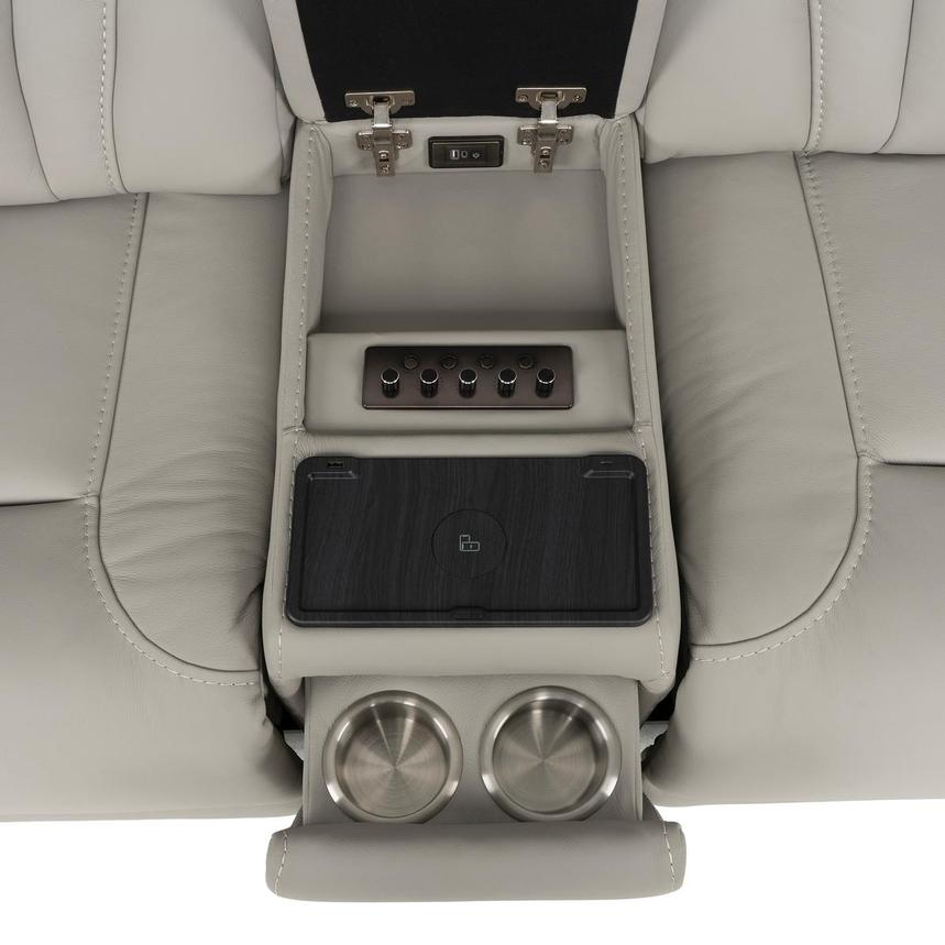 Kylo Light Gray Power Motion Leather Sofa w/Console  alternate image, 10 of 19 images.