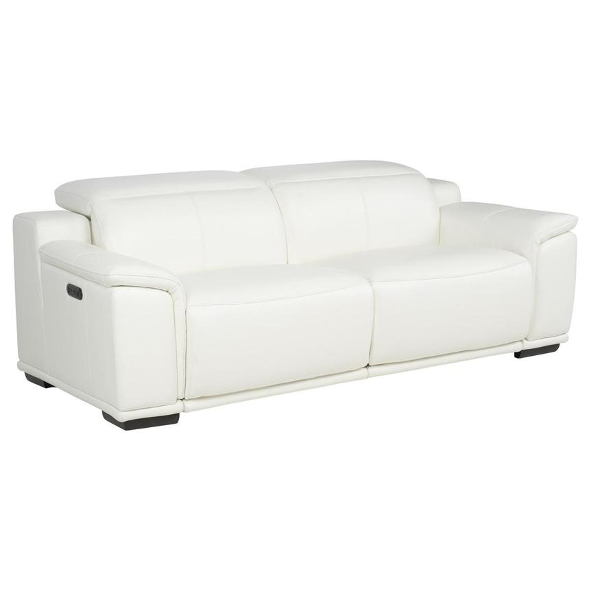 Davis 2.0 White Leather Power Reclining Sofa  alternate image, 3 of 11 images.