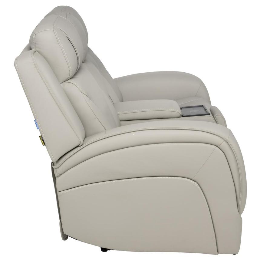 Kylo Light Gray Power Motion Leather Sofa w/Console alternate image, 6 of 19 images.