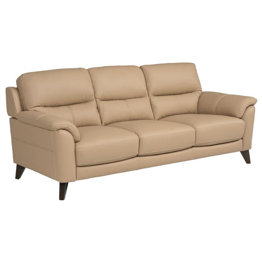Bali Dark Cream Leather Sofa  alternate image, 3 of 8 images.