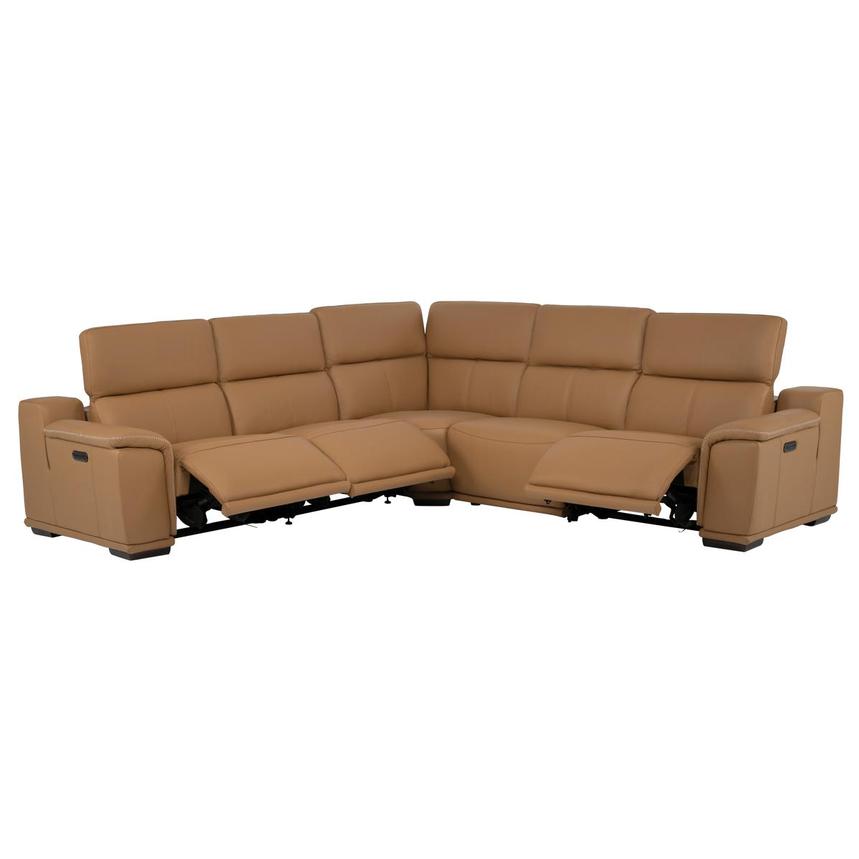 Davis 2.0 Tan Leather Power Reclining Sectional with 5PCS/3PWR alternate image, 3 of 11 images.