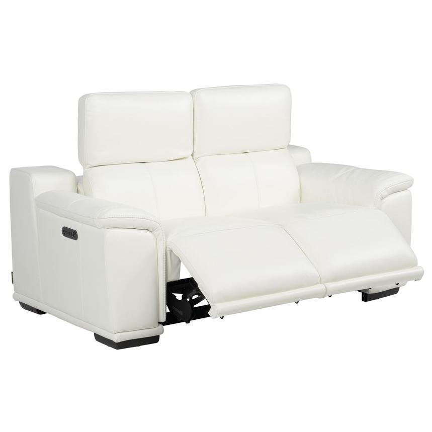 Davis 2.0 White Leather Power Reclining Loveseat  alternate image, 4 of 12 images.