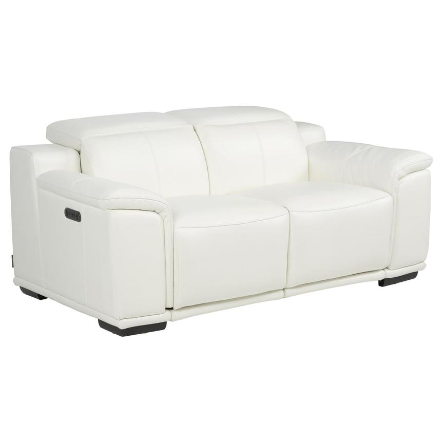 Davis 2.0 White Leather Power Reclining Loveseat alternate image, 3 of 12 images.
