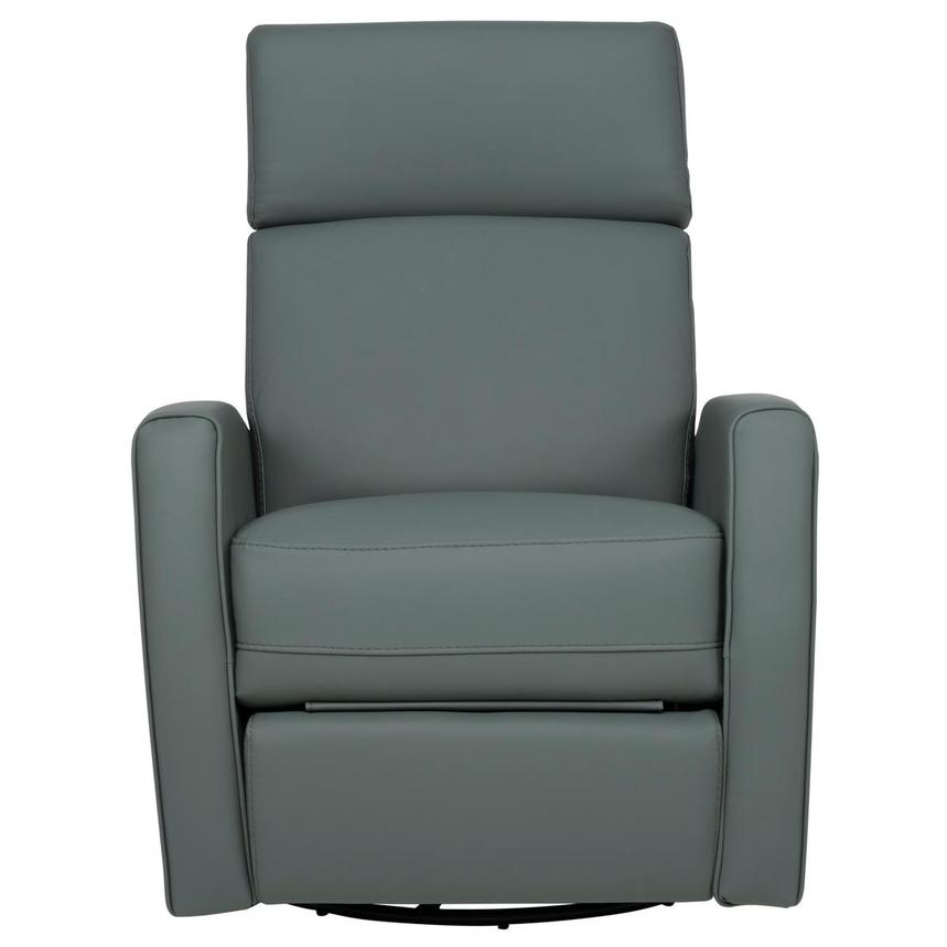 Lucca Blue Leather Power Glider Recliner  alternate image, 2 of 11 images.