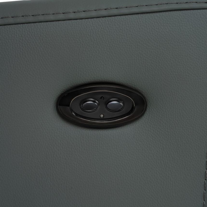 Lucca Blue Leather Power Swivel Glider Recliner  alternate image, 10 of 10 images.