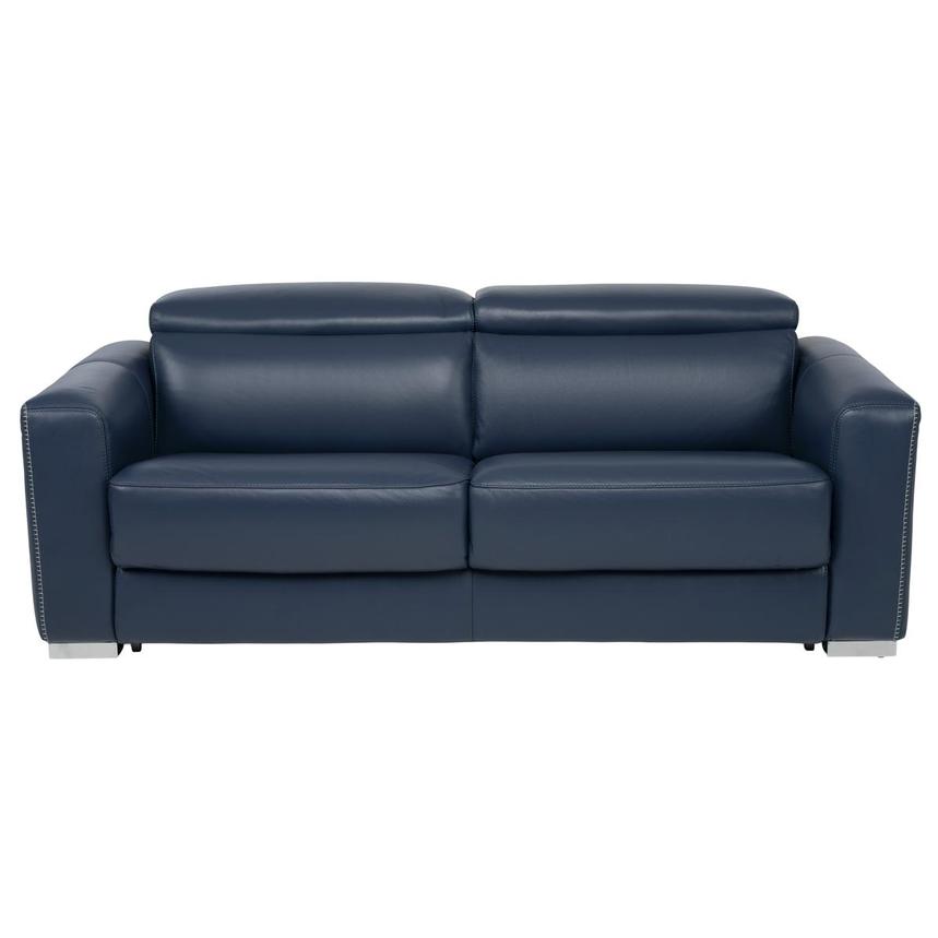 Bay Harbor Blue Leather Sleeper main image, 1 of 13 images.