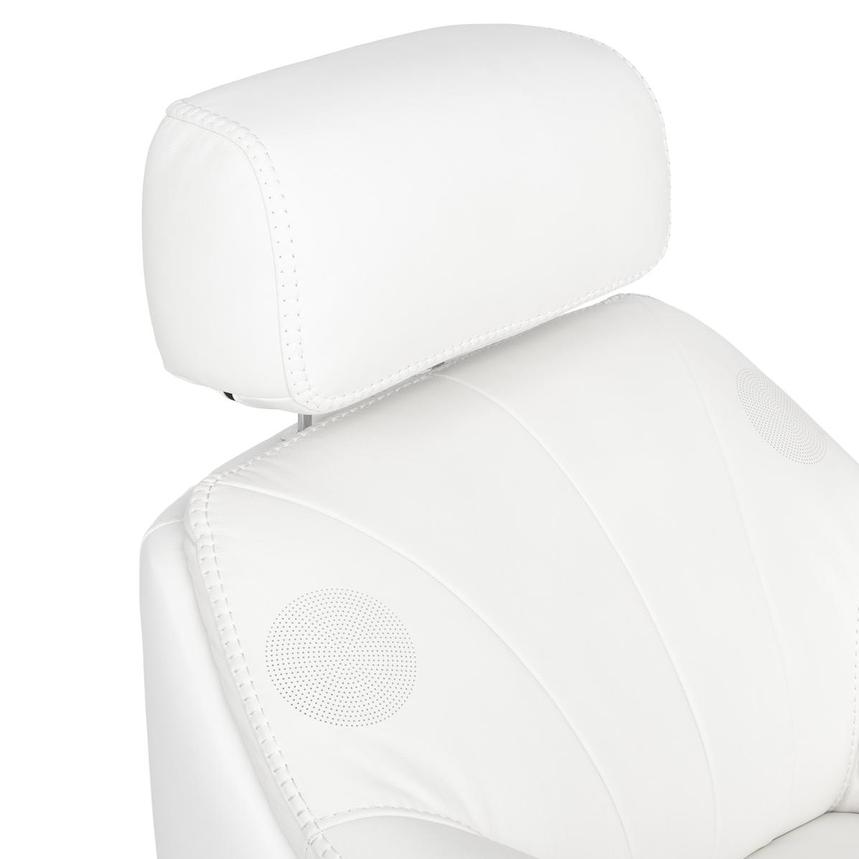 LuxTone White Leather Power Tilt Recliner  alternate image, 10 of 14 images.