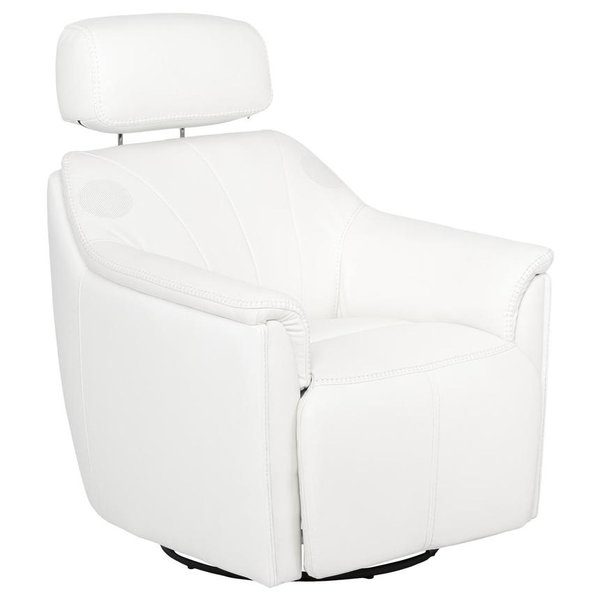 LuxTone White Leather Power Tilt Recliner alternate image, 3 of 14 images.