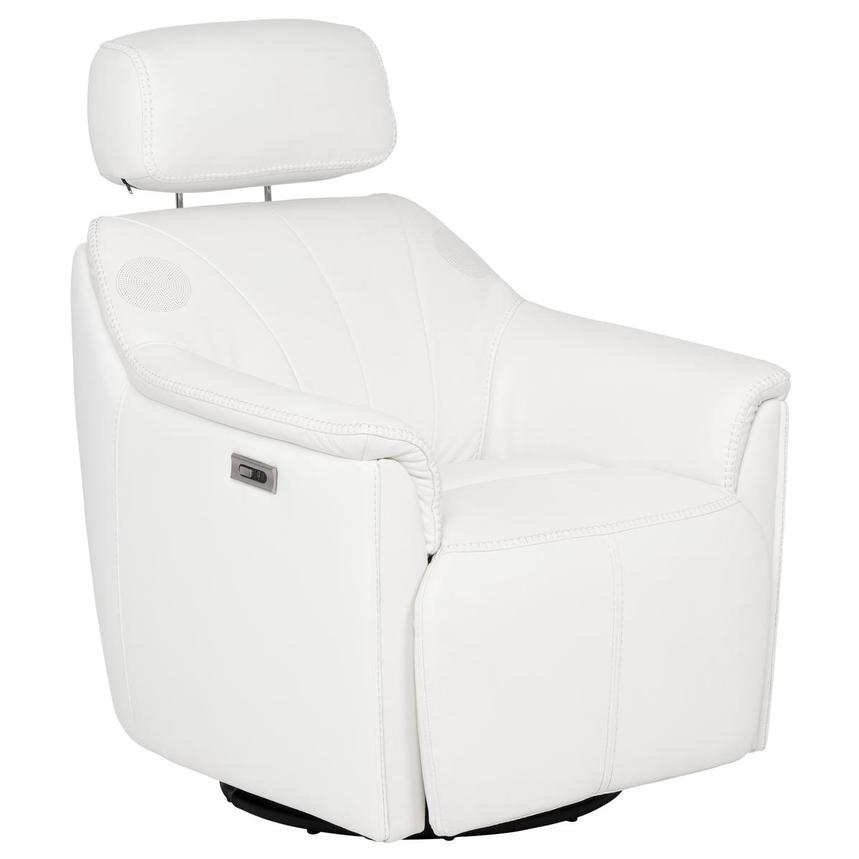 LuxTone White Leather Power Tilt Recliner  alternate image, 5 of 14 images.
