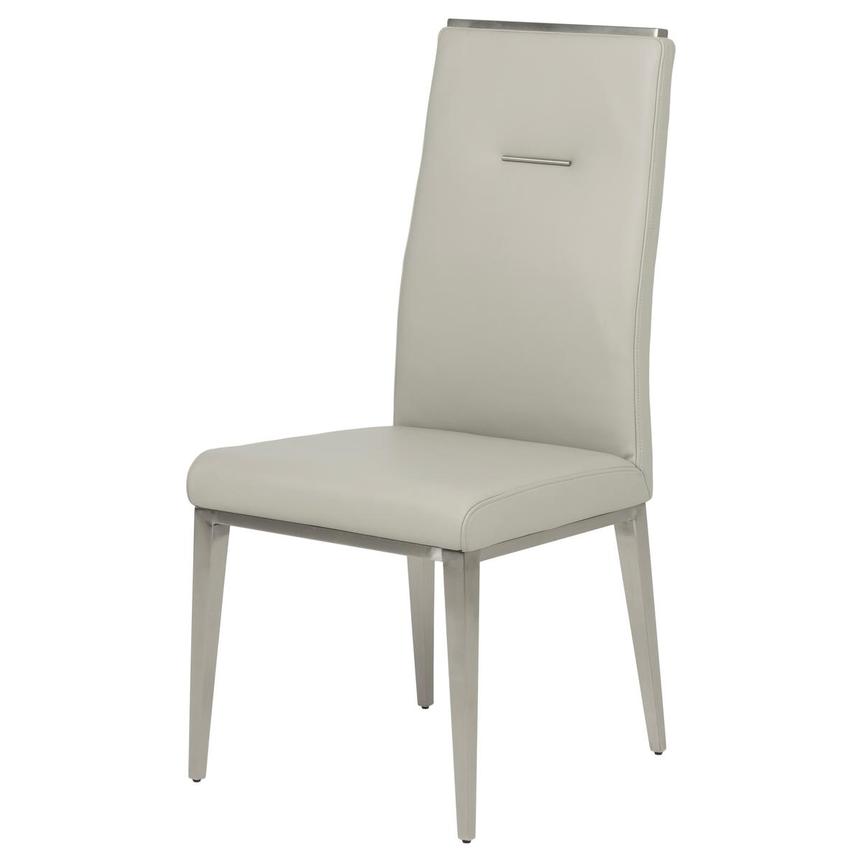 Celeste Gray Leather Side Chair  main image, 1 of 8 images.