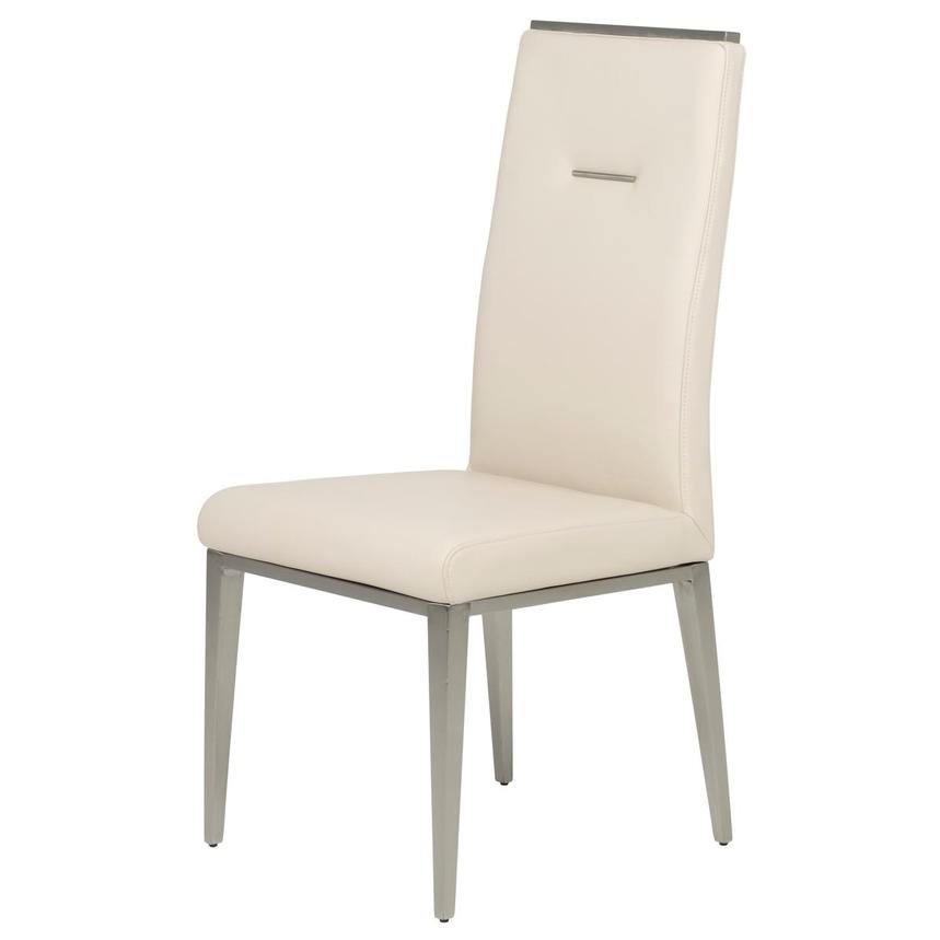 Celeste Cream Leather Side Chair  main image, 1 of 8 images.