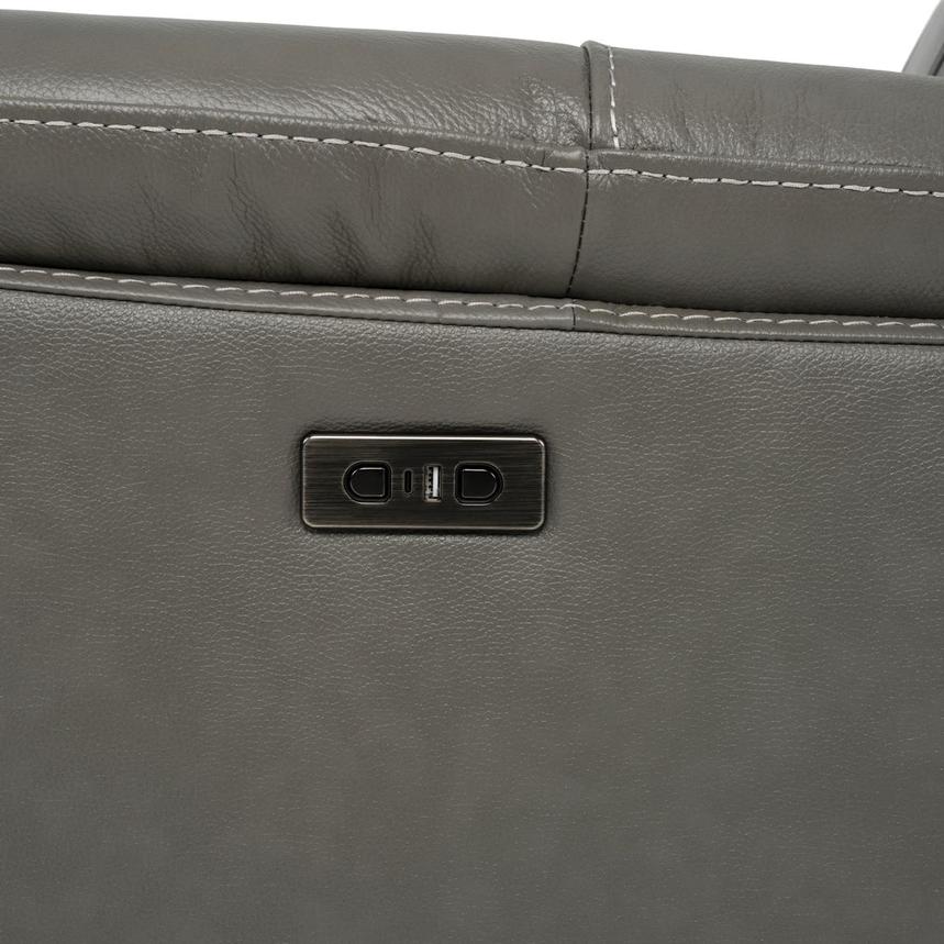 Samuel Dark Gray Leather Power Reclining Sectional with 6PCS/2PWR  alternate image, 11 of 11 images.