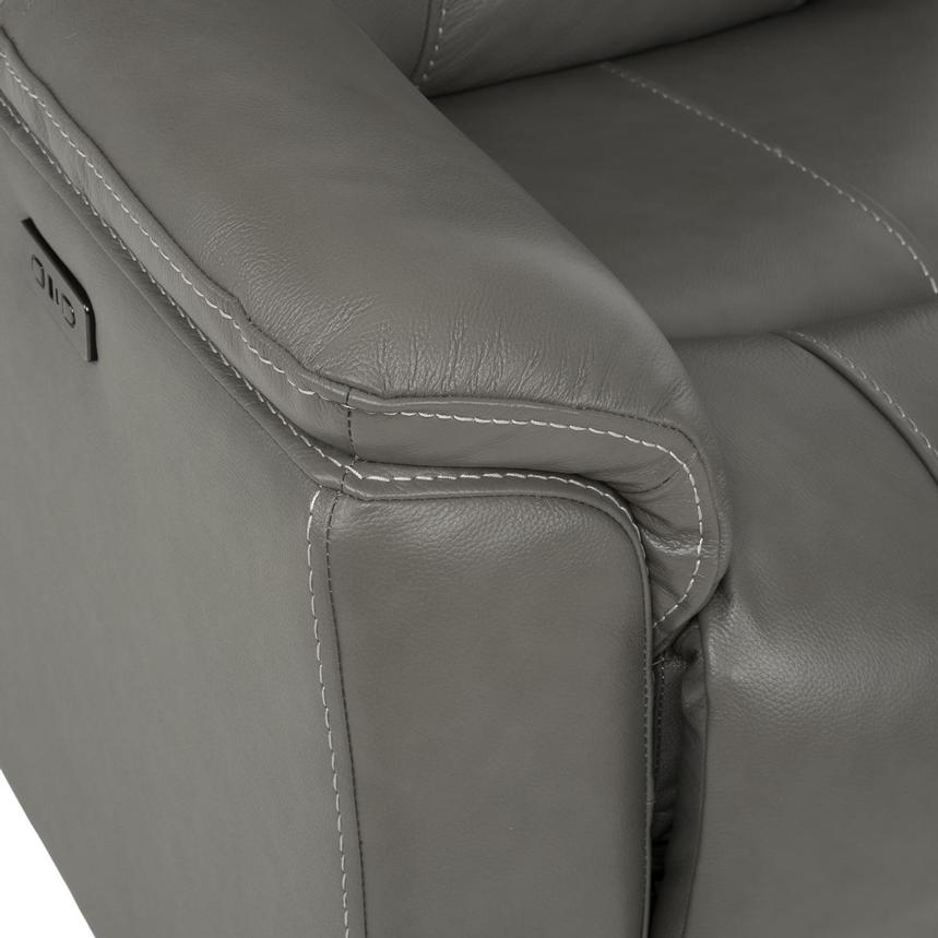 Samuel Dark Gray Leather Power Reclining Sectional with 4PCS/2PWR alternate image, 6 of 8 images.