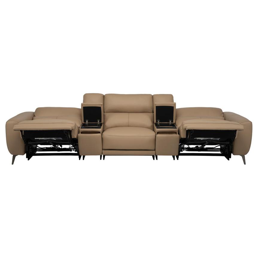 Granet Dark Cream Home Theater Leather Seating with 5PCS/2PWR alternate image, 3 of 17 images.