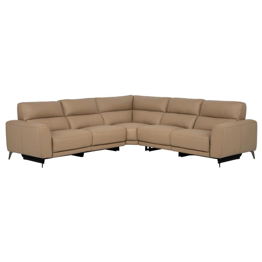 Granet Dark Cream Leather Power Reclining Sectional with 5PCS/2PWR  main image, 1 of 2 images.