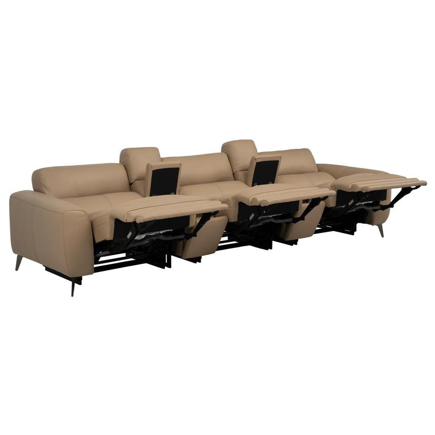 Granet Dark Cream Home Theater Leather Seating with 5PCS/3PWR alternate image, 8 of 41 images.