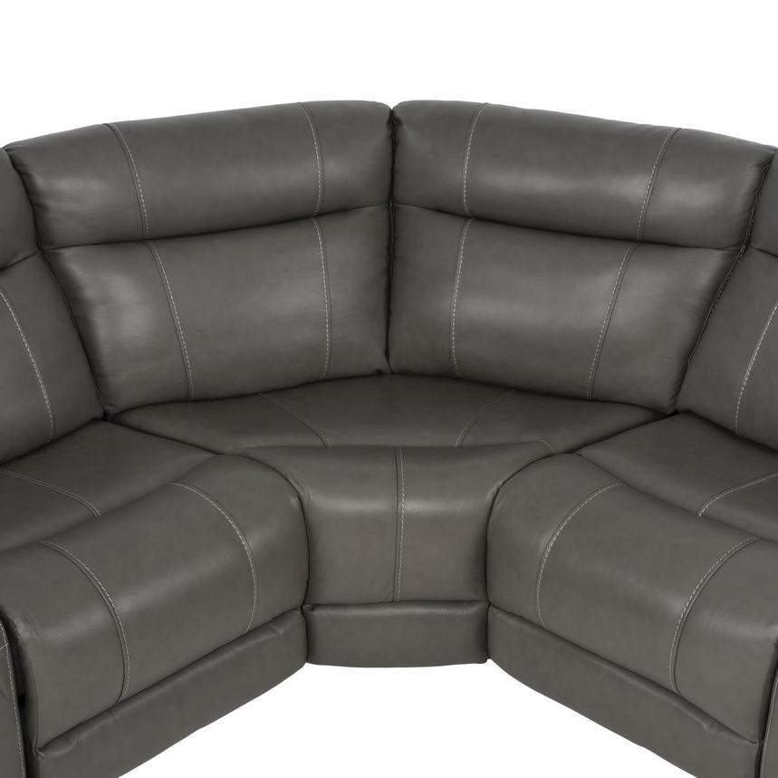 Samuel Dark Gray Leather Power Reclining Sectional with 6PCS/2PWR alternate image, 4 of 11 images.
